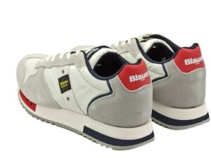 BLAUER – Scarpe Uomo Running Queens Bianco/Rosso/Blu Navy