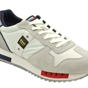 BLAUER – Scarpe Uomo Running Queens Bianco/Rosso/Blu Navy