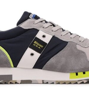 BLAUER – Scarpe Uomo Running Queens Blu Navy/Verde Navy/Grigio