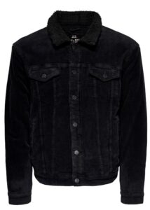ONLY & SONS – Giubbino Uomo Corduroy Jacket With Teddy Lining Nero