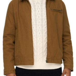 ONLY & SONS – Giubbino Uomo Onsmore Canvas Trucker Jacket Marrone