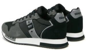 BLAUER – Scarpe Uomo Sneakers in Nylon e Camoscio Nero/Grigio