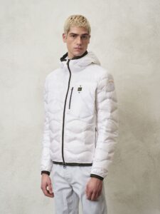 BLAUER – Piumino Uomo con Cappuccio e Taschina Josiah Bianco