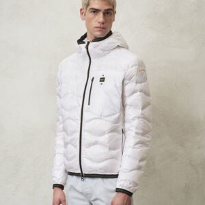 BLAUER – Piumino Uomo con Cappuccio e Taschina Josiah Bianco