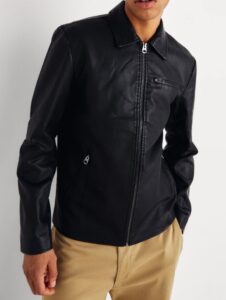 ONLY & SONS – Giubbino Uomo in Pelle OnSeven Pu Jacket Nero