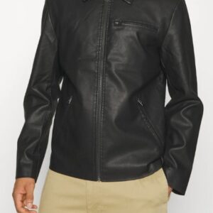 ONLY & SONS – Giubbino Uomo in Pelle OnSeven Pu Jacket Nero