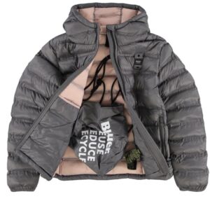 BLAUER – Piumino Bambina Imbottito Ovattato con Chiusura Zip Grigio