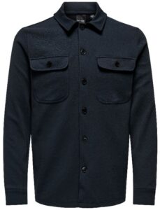 ONLY & SONS – Camicia Uomo Solid Colored Shacket Blu Navy