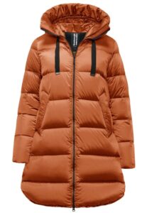 BOMBOOGIE – Geneva Long Down Jacket Piumino Donna in Nylon Bright Marrone