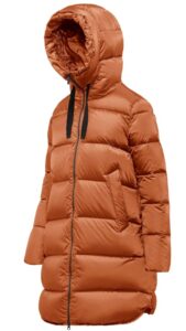 BOMBOOGIE – Geneva Long Down Jacket Piumino Donna in Nylon Bright Marrone