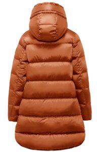 BOMBOOGIE – Geneva Long Down Jacket Piumino Donna in Nylon Bright Marrone