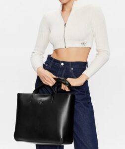 CALVIN KLEIN JEANS – Borsa Donna Sleek Shopper29 Solid Nero