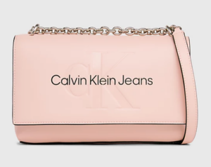CALVIN KLEIN – Borsa Donna Sculpted Ew Flap Conv25 Mono Conchiglia Pallida