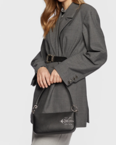 CALVIN KLEIN – Borsa Donna Sulpted Shoulder Pouch Two Tone Nero