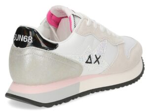 SUN 68 – Scarpe Donna Stargirl Glitter Logo Bianco Panna