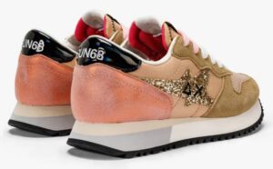 SUN 68 – Scarpe Donna Stargirl Glitter Logo Beige