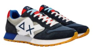 SUN 68 – Scarpe Uomo Jaki Bicolor Navy Blue/Grigio chiaro