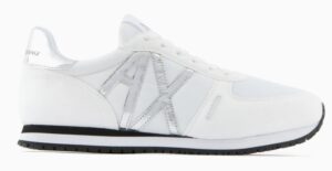 ARMANI EXCHANGE – Sneaker Donna in Microfibra con Logo Argento