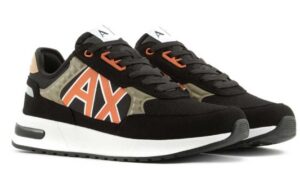 ARMANI EXCHANGE – Scarpe Uomo Sneakers multimateriale Black+Wood+Orange
