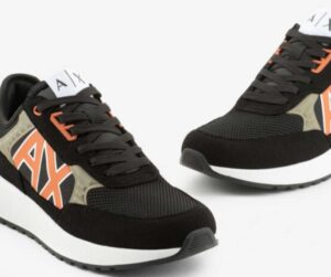 ARMANI EXCHANGE – Scarpe Uomo Sneakers multimateriale Black+Wood+Orange