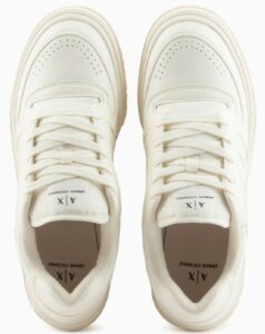ARMANI EXCHANGE – Scarpe Uomo Sneakers in Ecopelle Off White + Off White