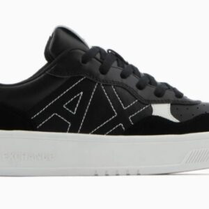 ARMANI EXCHANGE – Scarpe Uomo Sneakers in Tessuto tecnico e Suede Nero Profondo