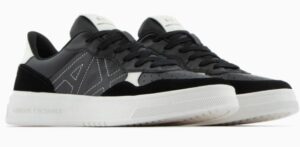 ARMANI EXCHANGE – Scarpe Uomo Sneakers in Tessuto tecnico e Suede Nero Profondo
