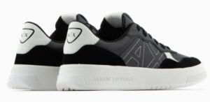 ARMANI EXCHANGE – Scarpe Uomo Sneakers in Tessuto tecnico e Suede Nero Profondo
