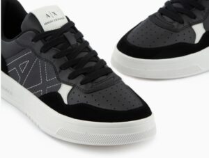 ARMANI EXCHANGE – Scarpe Uomo Sneakers in Tessuto tecnico e Suede Nero Profondo