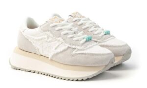 SUN 68 – Scarpe Donna Sneakers Big Stargirl Canvas Bianco Panna