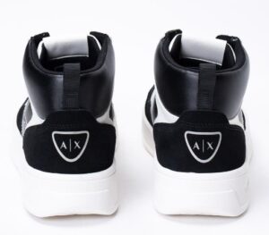 ARMANI EXCHANGE – Scarpe Uomo Sneakers High Top in Ecopelle con Microsuede Nero