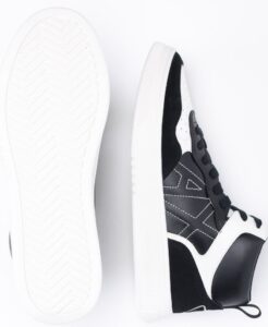 ARMANI EXCHANGE – Scarpe Uomo Sneakers High Top in Ecopelle con Microsuede Nero