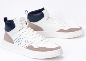 ARMANI EXCHANGE – Scarpe Uomo Sneakers High Top in Ecopelle con Microsuede Dune