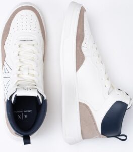 ARMANI EXCHANGE – Scarpe Uomo Sneakers High Top in Ecopelle con Microsuede Dune