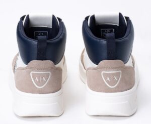 ARMANI EXCHANGE – Scarpe Uomo Sneakers High Top in Ecopelle con Microsuede Dune