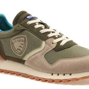 BLAUER – Sneaker Uomo in Ecopelle con Lacci Verde/Ottanio
