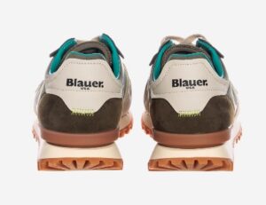 BLAUER – Sneaker Uomo in Ecopelle con Lacci Verde/Ottanio