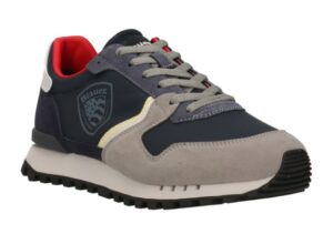 BLAUER – Sneaker Uomo in Ecopelle con Lacci Blu Navy/Rosso