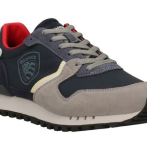 BLAUER – Sneaker Uomo in Ecopelle con Lacci Blu Navy/Rosso