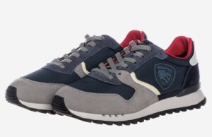 BLAUER – Sneaker Uomo in Ecopelle con Lacci Blu Navy/Rosso