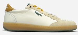 BLAUER – Sneaker Uomo in Pelle Murray Bianco/Verde/Giallo