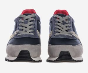 BLAUER – Sneaker Uomo in Ecopelle con Lacci Blu Navy/Rosso