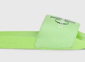 CALVIN KLEIN JEANS – Ciabatte Uomo in Tela Jasmine Verde/Nero
