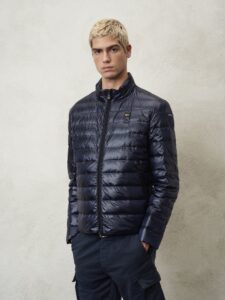 BLAUER – Piumino Uomo Colletto Alto Virgil Blu Sodalite