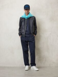 BLAUER – Giubbini Uomo Bomber in Pelle Liscia Caleb Blu