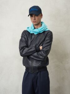 BLAUER – Giubbini Uomo Bomber in Pelle Liscia Caleb Blu