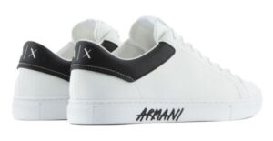 ARMANI EXCHANGE – Scarpe Uomo Sneakers in Pelle Optic Bianco/Nero
