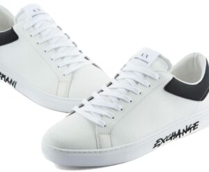 ARMANI EXCHANGE – Scarpe Uomo Sneakers in Pelle Optic Bianco/Nero