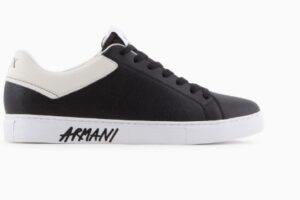 ARMANI EXCHANGE – Scarpe Uomo Sneakers in Pelle Optic Nero/Bianco