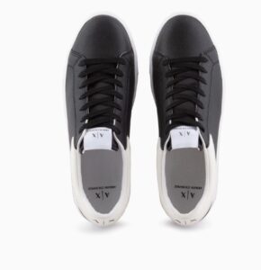 ARMANI EXCHANGE – Scarpe Uomo Sneakers in Pelle Optic Nero/Bianco